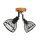 Spot de plafond rétro design bois métal 2 flammes E14