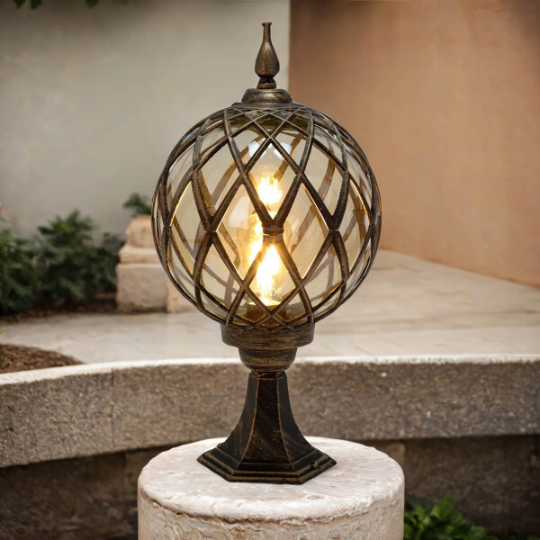 Lampadaire Noir Cuivre Extérieur Rustique Rétro