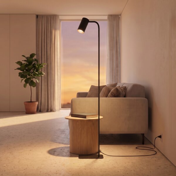 Lampadaire réglable salon blanc métal 212 cm