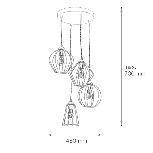 Suspension géométrique en fil métallique Structure noire