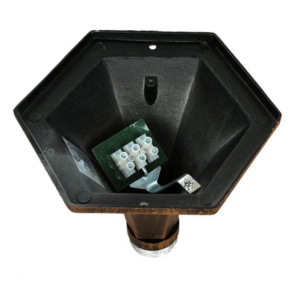 Lampe dallée jardin E27 111 cm en or antique rustique