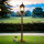Lampe dallée jardin E27 111 cm en or antique rustique