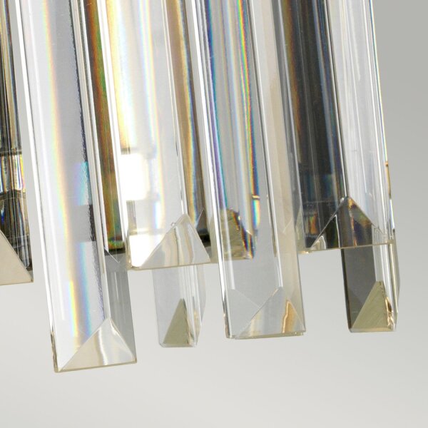 Applique murale cristal Art Déco E27 en nickel clair E27