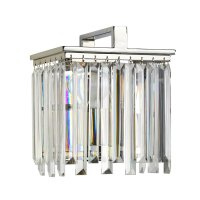 Applique murale cristal Art Déco E27 en nickel...