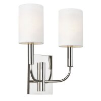 Applique chrome blanc 2x E14 en nickel blanc métal...