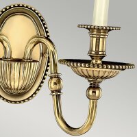 Applique murale laiton tissu 2 flammes design baroque