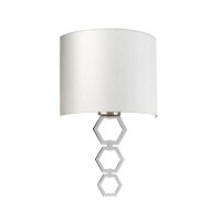 Applique murale Tissu Métal Crème Chrome...