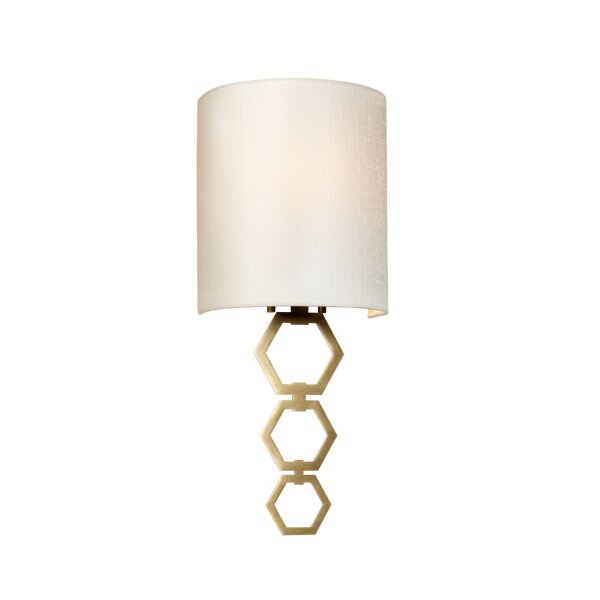 Applique murale Tissu Métal Crème Laiton Moderne E27