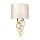 Applique Abat-jour Tissu Crème Laiton Moderne E27