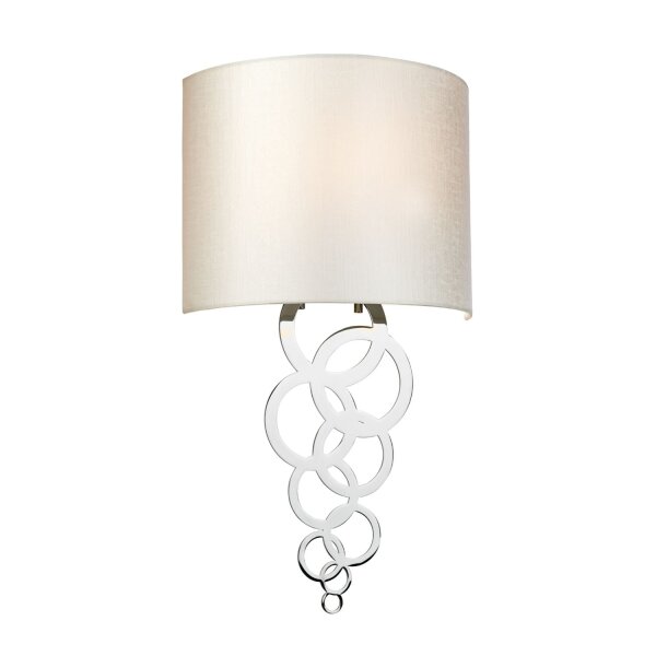 Applique Up Down Crème Chrome Moderne E27 Tissu Métal