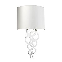 Applique Up Down Crème Chrome Moderne E27 Tissu...