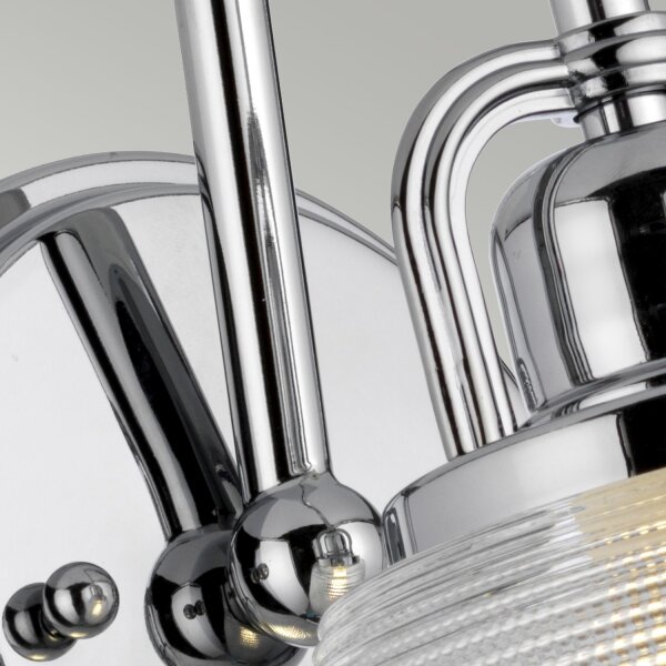 Wandlampe Badezimmer Glas Metall in Chrom Klar