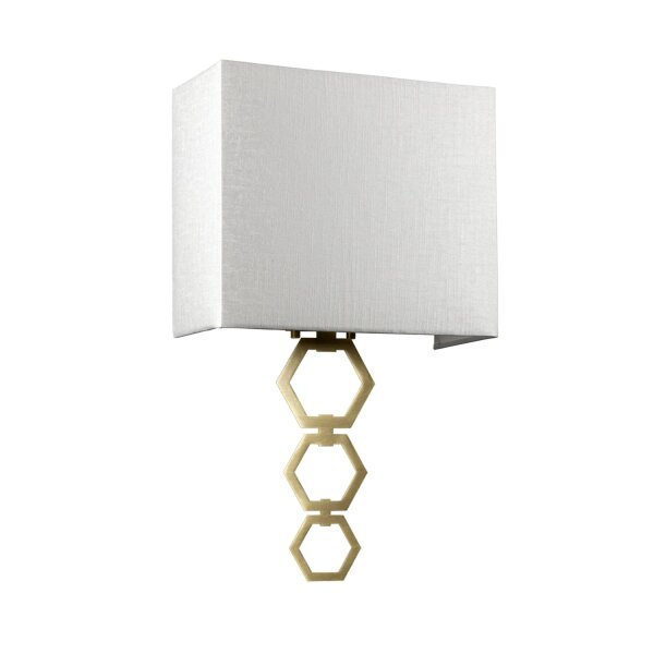 Applique murale Tissu Abat-jour Up Down Crème Laiton