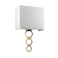 Applique murale Tissu Abat-jour Up Down Crème Laiton