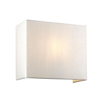 Applique murale dangle tissu cr&egrave;me laiton E27...