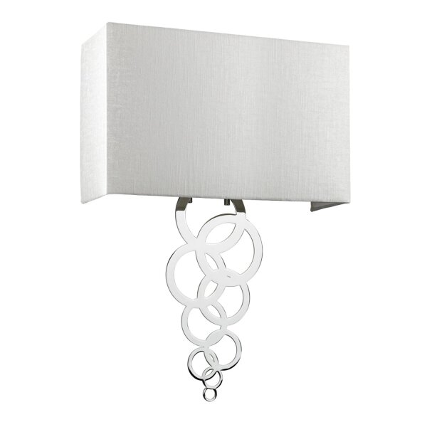 Applique murale Tissu Métal Crème Chrome Moderne Carré