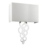 Applique murale Tissu Métal Crème Chrome...