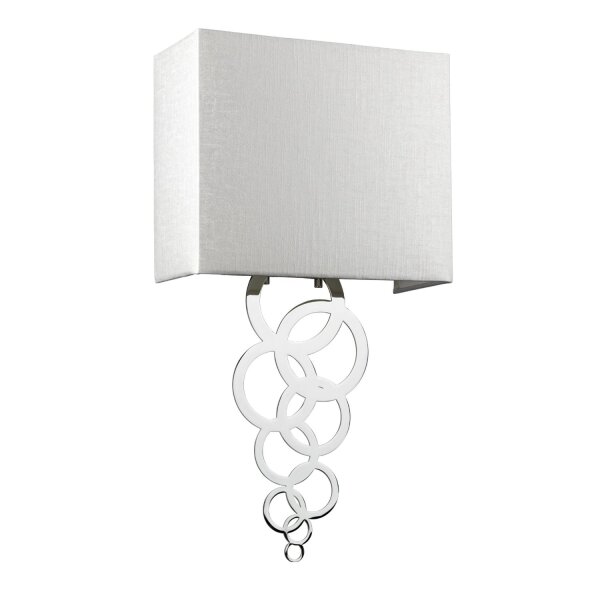 Applique Up Down E27 Crème Chrome Tissu Métal