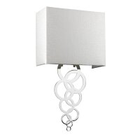 Applique Up Down E27 Crème Chrome Tissu Métal