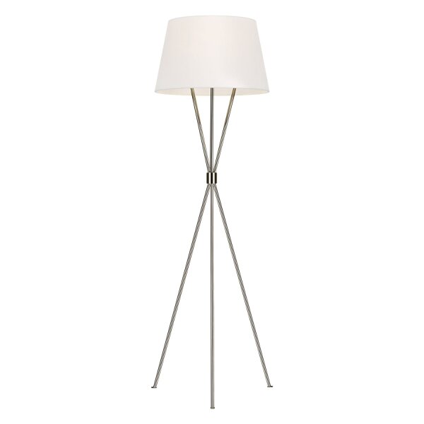 Lampadaire Trépied 140 cm petit métal tissu Moderne