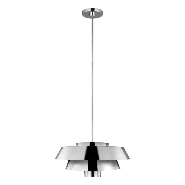 Plafonnier métal en nickel E27 Ø46cm Mid Century