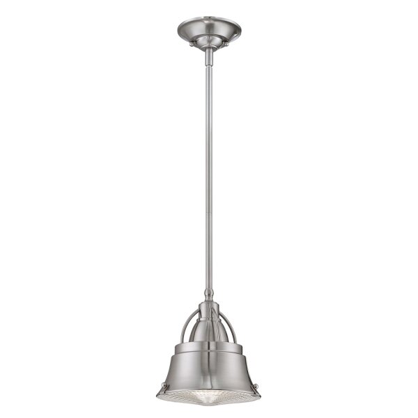 Lampe de plafonnier industriel métal verre en nickel DEBIELA