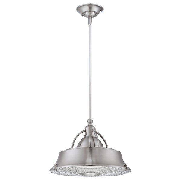 Plafonnier métal verre en nickel design industriel E27