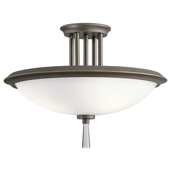 Lampe de plafond ronde Ø42cm Art Nouveau verre acier