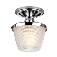 Plafonnier salle de bain IP44 E27 en chrome clair Art...