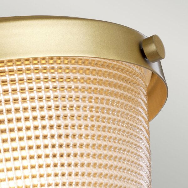 Lampe de salle de bain plafond IP44 en laiton clair petit métal verre
