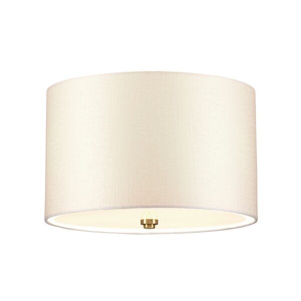 Plafonnier tissu rond en laiton crème antique