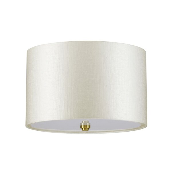 Plafonnier tissu rond en laiton crème antique