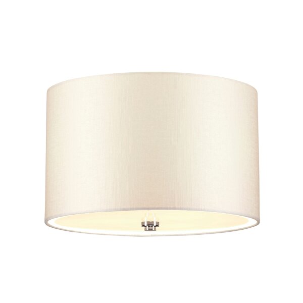 Plafonnier Tissu rond Ø36cm Crème Chrome Moderne VARINDA