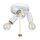 Plafonnier rond 46 cm tissu en laiton crème
