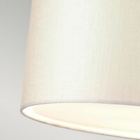 Plafonnier tissu rond en crème chrome Ø46cm