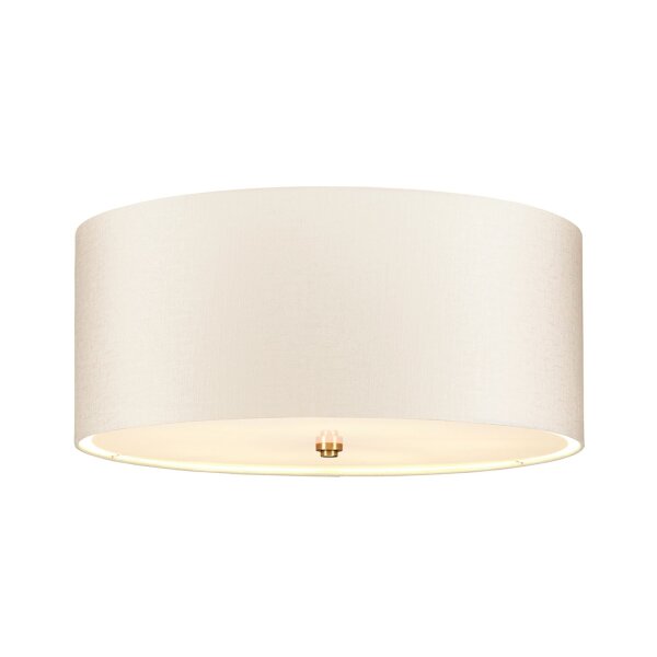 Plafonnier Tissu Abat-jour en laiton crème rond Ø56cm