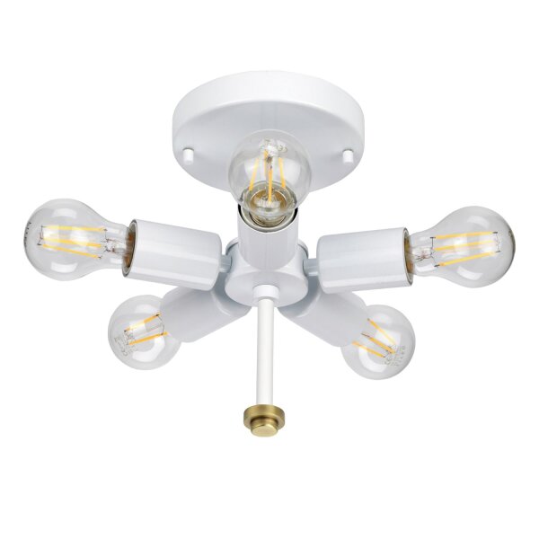 Plafonnier Tissu Abat-jour en laiton crème rond Ø56cm