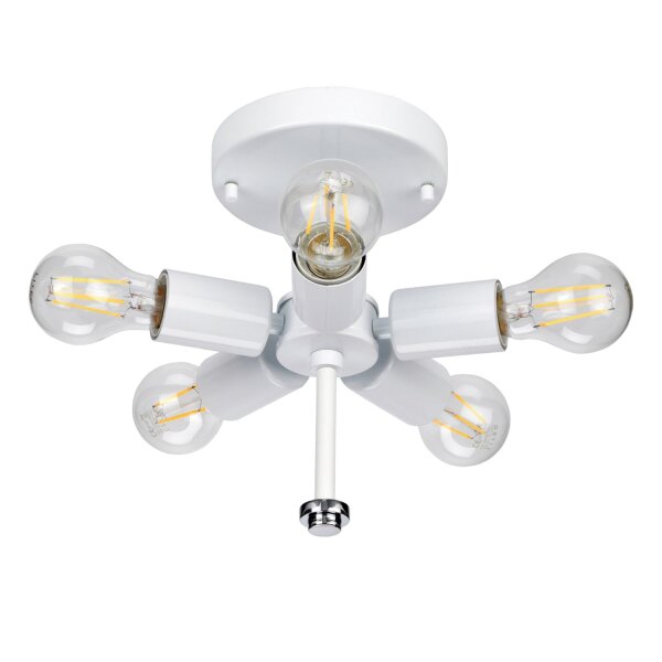 Plafonnier Crème Chrome rond Ø56cm faible éblouissement
