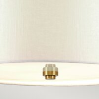 Plafonnier grand rond 66 cm tissu en laiton crème