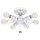 Lampe de plafond tissu grand rond Ø76cm en laiton crème