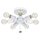 Grand plafonnier rond 86 cm tissu crème chrome