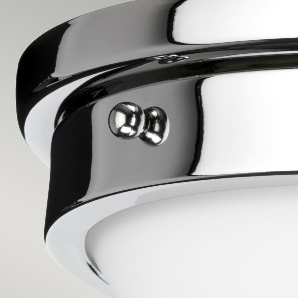 Lampe de plafond blanc chrome rond Ø32cm E27 verre métal
