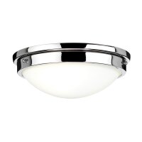 Lampe de plafond blanc chrome rond Ø32cm E27 verre...