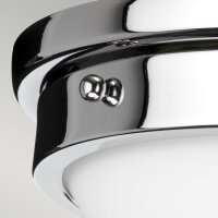 Lampe de plafond blanc chrome rond Ø32cm E27 verre...