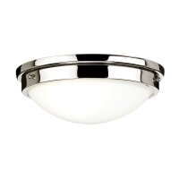 Plafonnier de salle de bain rond 32 cm en nickel blanc...