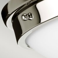 Plafonnier de salle de bain rond 32 cm en nickel blanc...