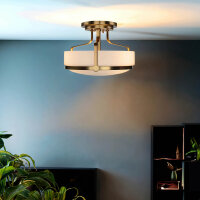 Lampe de plafond blanc laiton antique Art Nouveau...