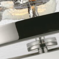 Plafonnier métal verre en nickel rond...