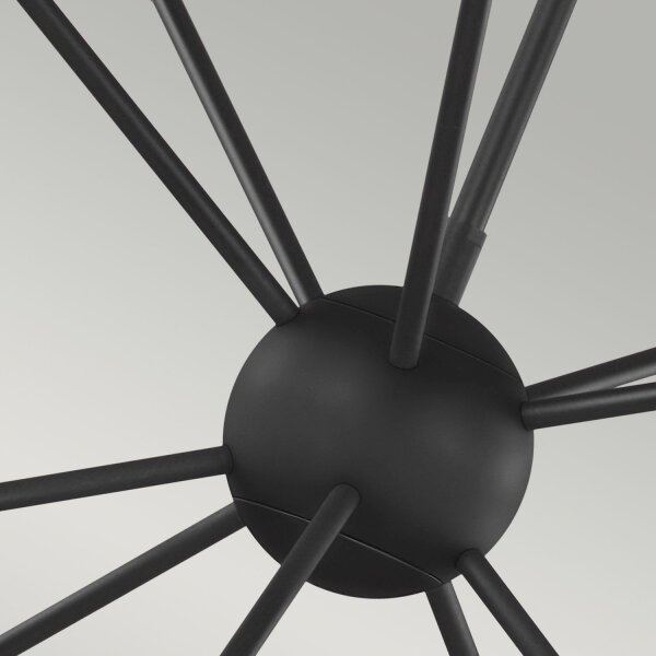 Deckenleuchte Schwarz Messing Metall Art Déco Sputnik