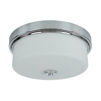 Plafonnier Blanc Chrome Métal Verre Art Nouveau